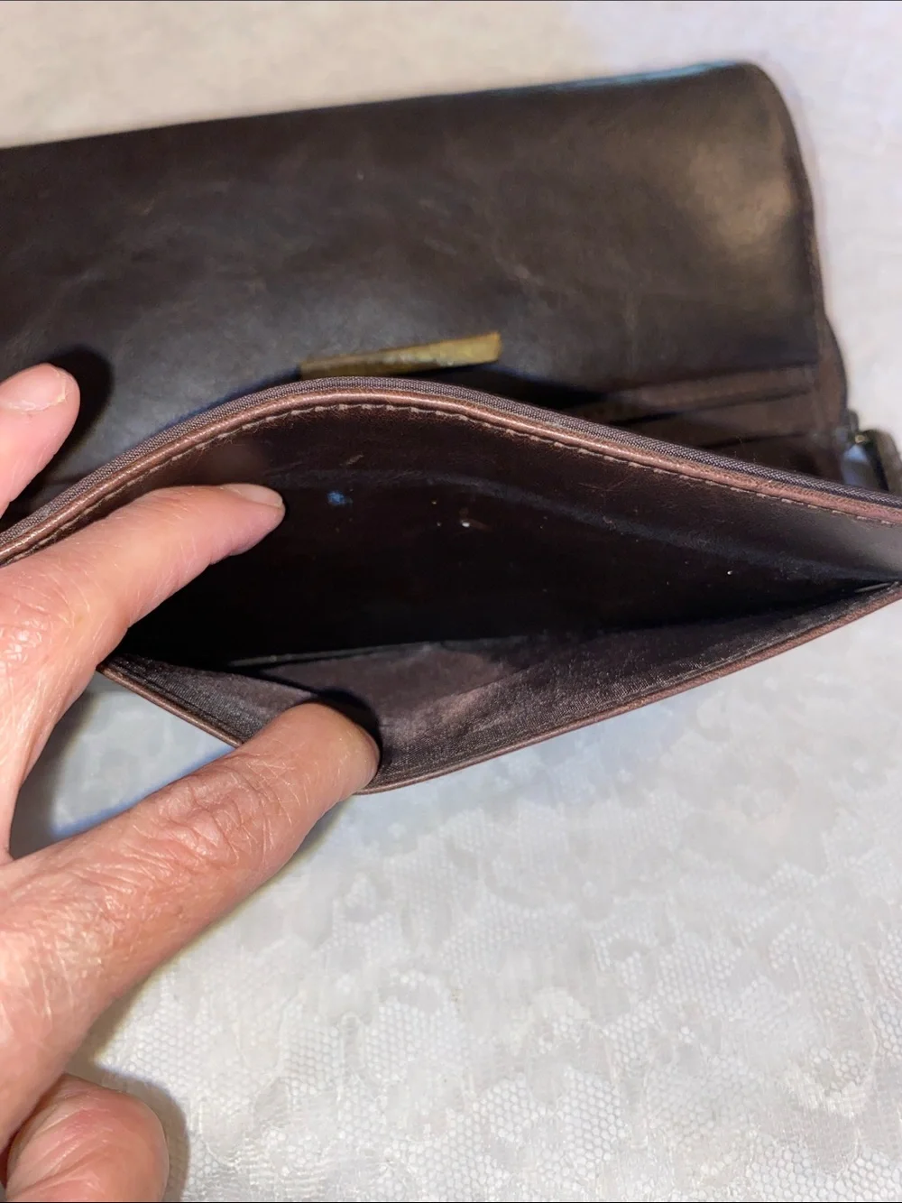Villager Dark Brown Trifold Leather wallet